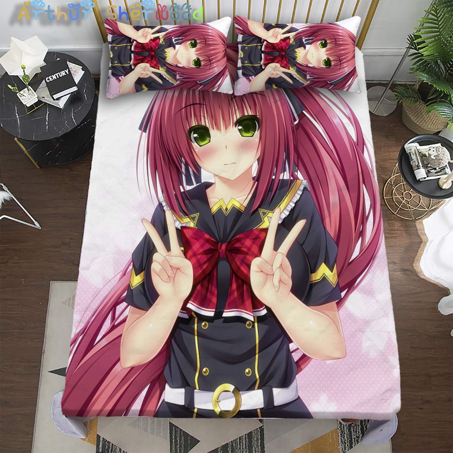 Amazon Co Jp Arthur Sherwood はるるみなもに 春ヶ崎叶 アニメ毛布 约100cm 70cm 1枚 抱き枕 约40cm 60cm 2個 大判毛布 寝具 シエスタキルト 3dプリント 両面プリント 抱き枕カバー 2wayトリコット フランネル 肌にやさしく通気性