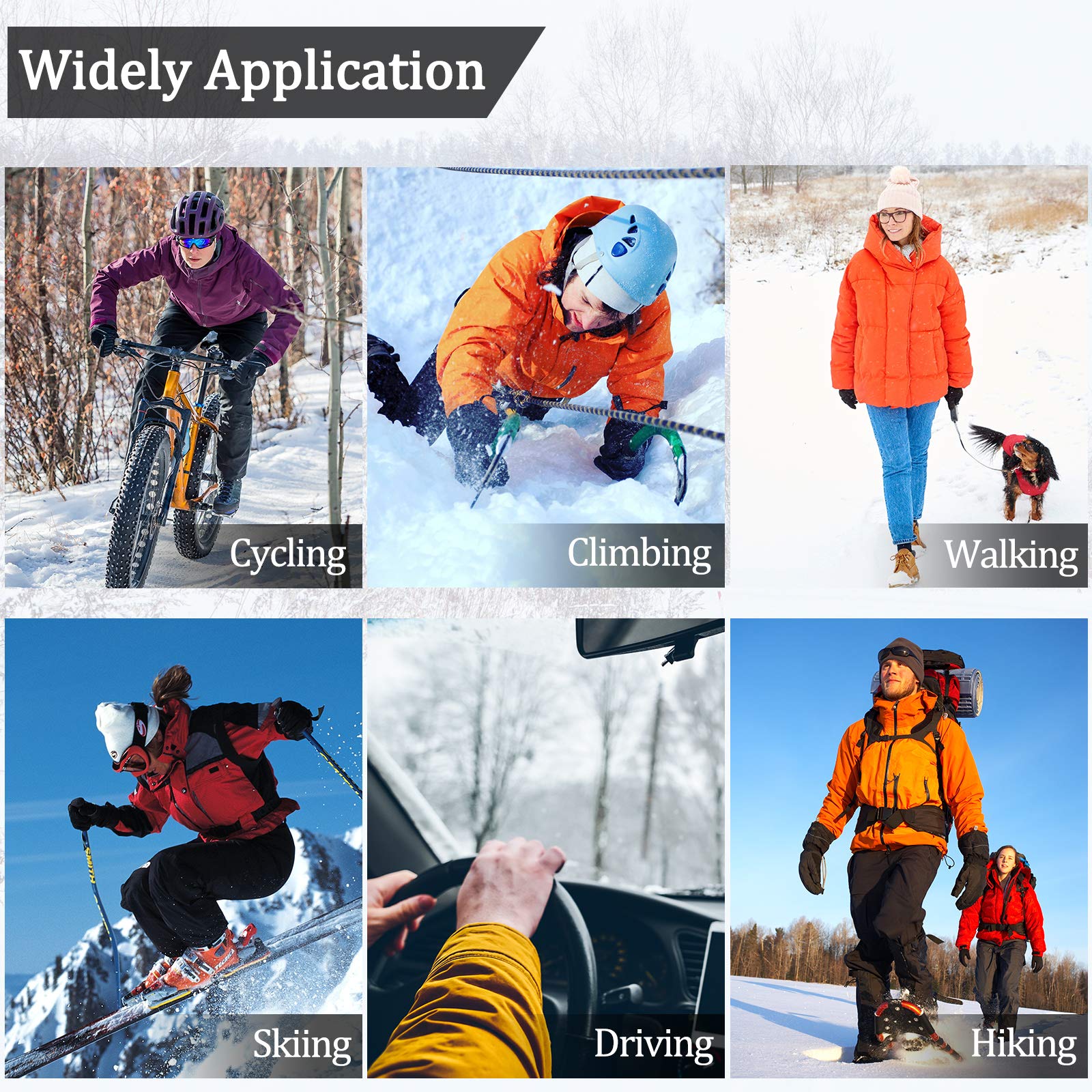 TOLEMI Winter Gloves, -20℉ Waterproof Ski Gloves 3M Thermal Gloves Touchscreen Gloves Snowboarding Insulated Gloves for Cycling Running Climbing Hiking Outdoor Sports(Black, M)