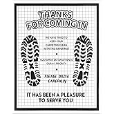 100 Pcs White Paper Floor Mats for Cars, 16x20 Disposable Auto Floor Pads Made of Kraft Paper, Waterproof Thank You Car Mats for Car Detailing, Dealership, Automotive Supplies