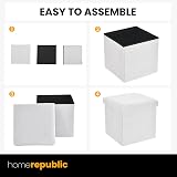 Home Republic Storage Ottoman Padded Bench 38x38 Boucle White view 6