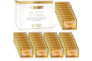CHMI Under Eye Patches (50 Pairs) – 24K Gold Eye Patches for Puffy Eyes, Dark Circles, EyeBags and Wrinkles, Collagen Skin Care Products, Beauty & Personal Care