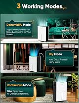 HumiZap Compressor Dehumidifier 6L, Ultra-quiet, Laundry Dry Mode view 3