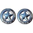 Muzzys (Set of TWO) Texas Edition Star CHROME and Black Round 3" Shield Emblem Universal Stick On FITS Tundra, Tacoma, F150, Silverado, Titan, Hood, Tailgate, Grille, Fender