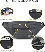 MAXTOP Large Bumbag Waist Fanny Pack Running Belt Unisex with Headphone Port view 3