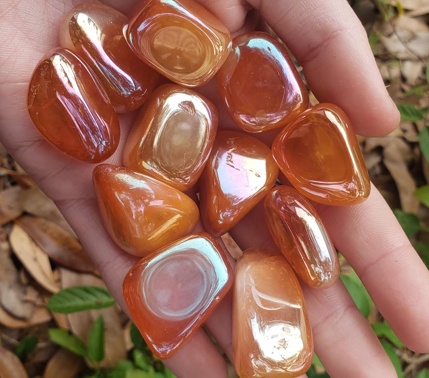 Natural Rough Orange Aura Rose Quartz 