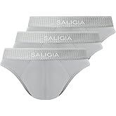 SALIGIA Men’s Briefs Sexy, Tag-Free & 60s Luminous Modal-Cotton Blend Underwear with Supportive No-Fly Pouch 3-Pack