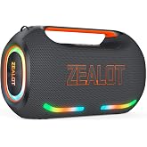 ZEALOT 400W Bluetooth Speaker, 30H Outdoor Party Boombox with Subwoofer | 300W RMS, IPX6 ,OTG, Custom Sound APP, Dual Pairing, XBass, 48000mAh, for Beach, Live Stream, Travel and Party