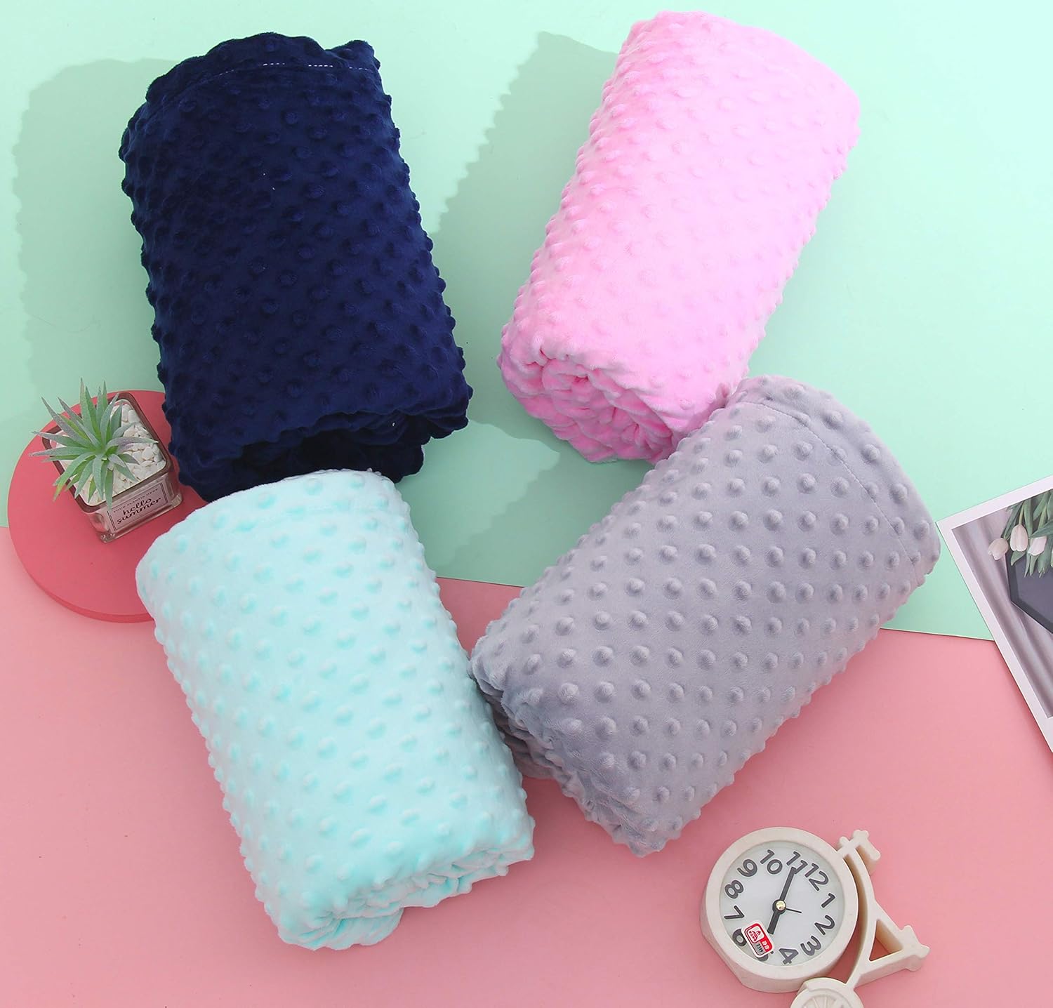 SWEET DOLPHIN Sherpa Minky Baby Blankets for Crib Stroller Nap, Fuzzy Warm Cozy Soft Receiving Blankets Unisex for Boys, Girls, Kids, Toddler, Infant - Light Grey - 30x40 inches: Baby