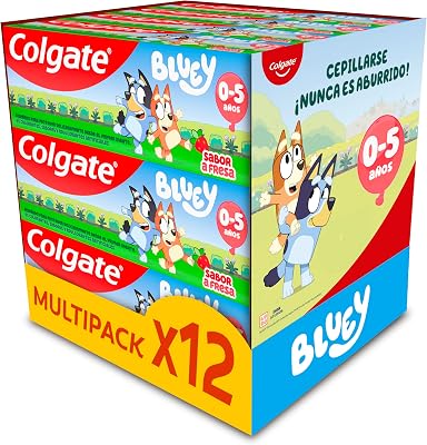 Kids Bluey, Pasta Dientes Infantil Fresa 0-5 Años, 12x50 ml