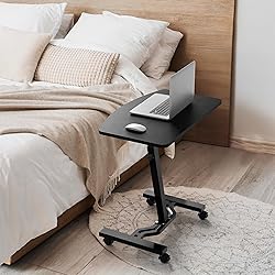 SHW Mobile Height Adjustable Laptop Rolling Cart