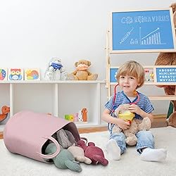 XUANGUO Cotton Rope Laundry Basket Hamper for Girls