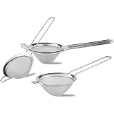 4PCS Fine Mesh Strainer, Mituer Stainless Steel Small Tea Cocktail Drink Strainers for Kitchen and Bar