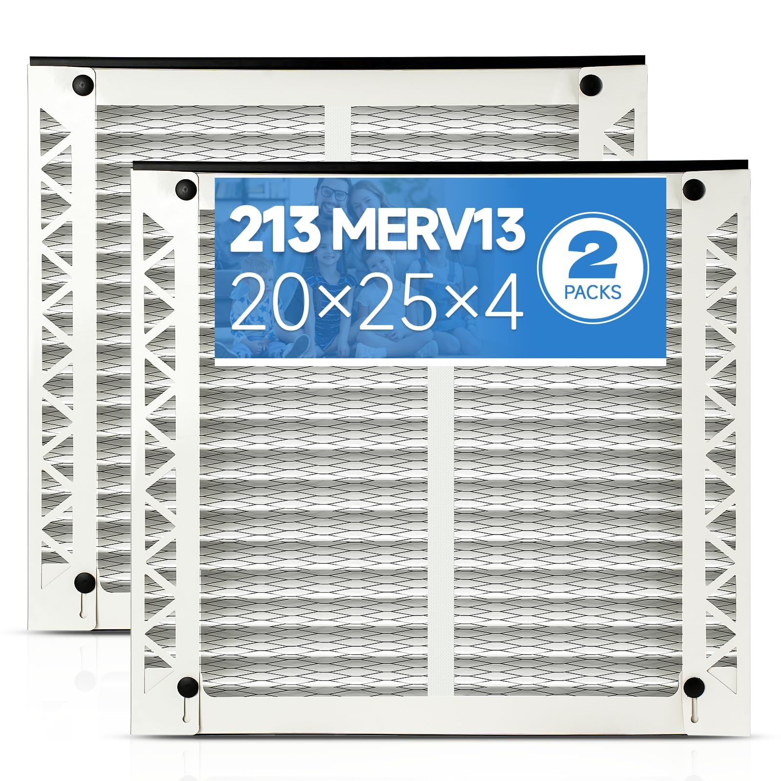 Photo 1 of 2 Pack 213 Replacement Filter Compatible with AprilAire Whole House Air Purifiers Model 1210, 1620, 2210, 2216, 3210, 4200, Size:20x25x4(20.2" x 25.4" x 3.77") MERV 13 Pleated HVAC AC Furnace Filter