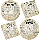 CHUNNIN 50pcs 50th Birthday Plates and Napkins 50th Birthday Party Decorations Vintage Back in 1976 Dessert Plates Vintage 1976 50th Theme Disposable Dinnerware for Men Women Party Supplies