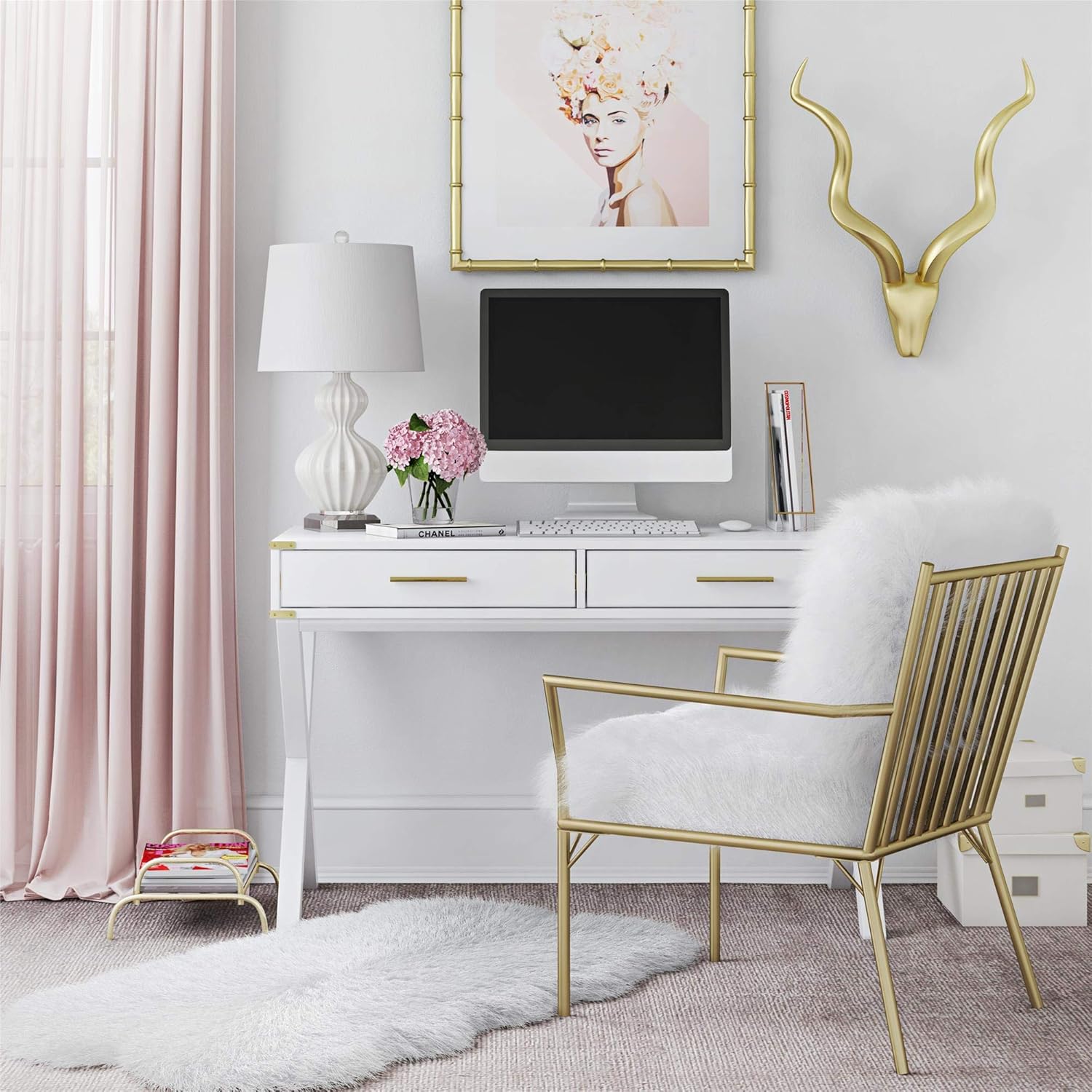 Best modern white accent chair gold legs