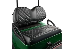 NOKINS P Diamond Seat Cover for Golf Cart Club Car Precedent Original Regular Cushion, No Stapler Required, Golf Cart Vinyl Replacement Front Seat Cover Black Stitching