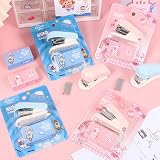 JYJLLM Mini Stapler Set 2 Sets 24/6 Staples Built-in Remover Black White Pink view 6