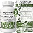 Alpha Lipoic Acid (ALA) OrganiMAXX 600mg Max Strength 125 Capsules Alpha GPC With Vitamin B1 Thiamine & Biotin. Non-GMO Vegan