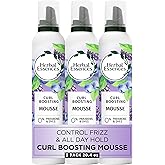 Herbal Essences Curl Boosting Mousse, Frizz Control for Curly & Wavy Hair, Long-Lasting Hold with Berry Scent, Paraben & Dye-