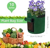 Ohiyoo 5 Pack 10 Gallon Potato Grow Bags with Window, Handles, Felt Nonwoven view 3