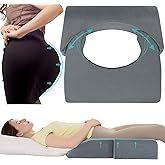 HOMBYS Adjustable Size BBL Pillow After Surgery for Sleeping,High Density Foam Butt Pillow,Brazilian Butt Lift Pillow Post Surgery Recovery for Sleeping,BBL Chair with Hole (Dark Grey)