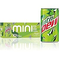 Mountain Dew Soda, Mini Cans, 7.5 Fl Oz (Pack of 10)