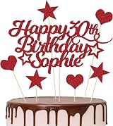 EDSG Personalised Happy Birthday Cake Topper Custom Name Age 16 18 21 40 60