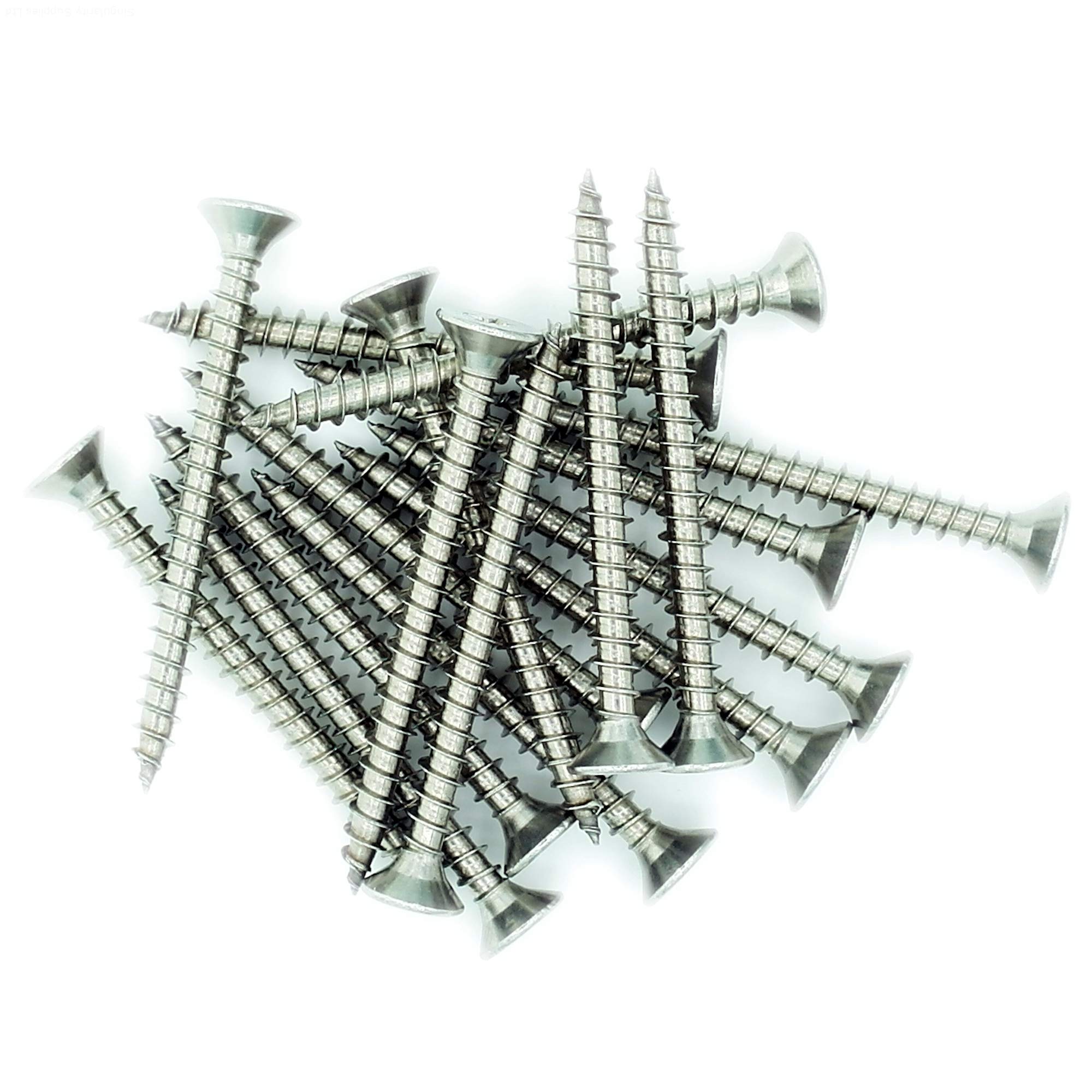 No.10 x 1.6 (5mm x 40mm) Pozi Countersunk Chipboard Screw - Stainless Steel (A2) (Pack of 20)