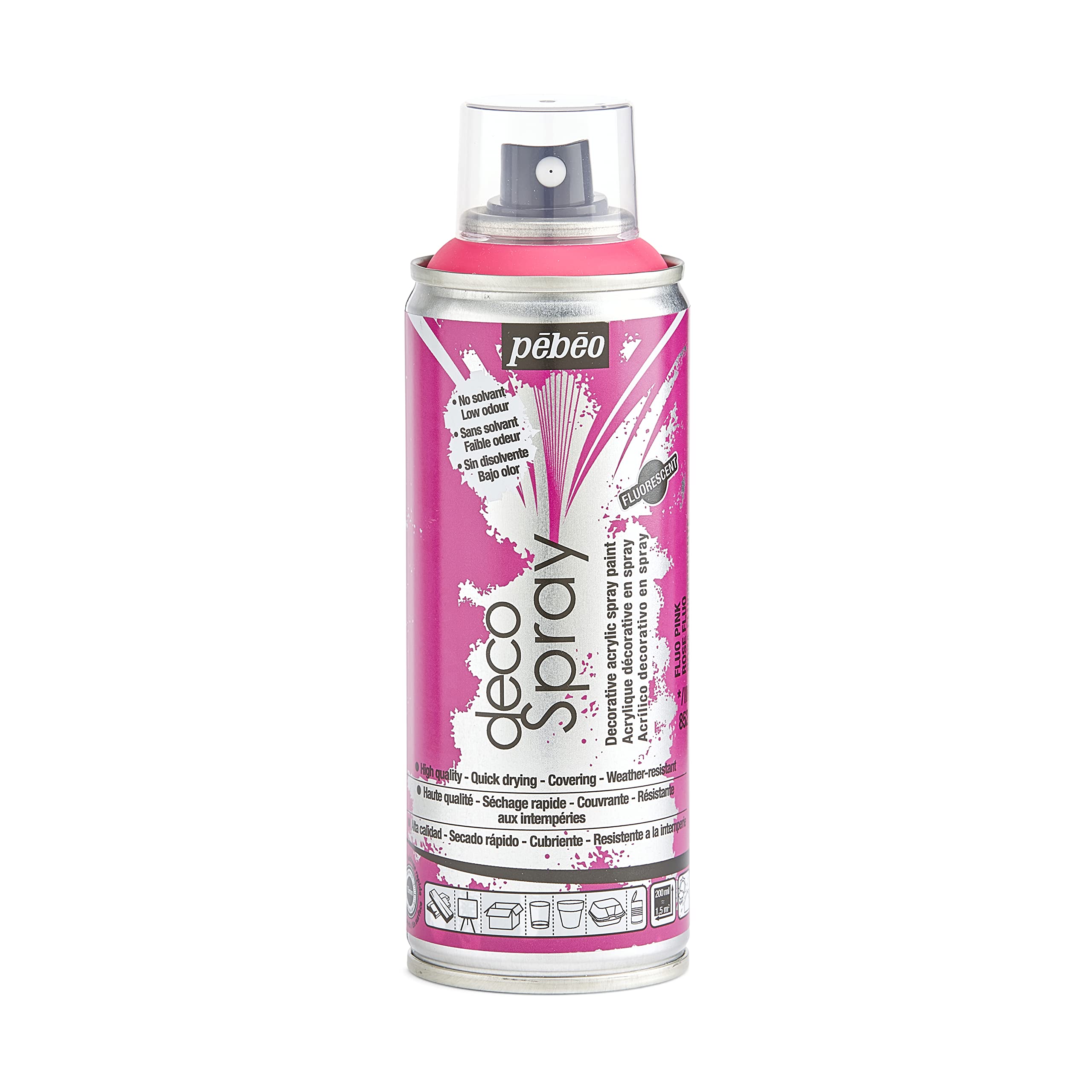 PEBEO 93852 200ml Decospray, Acrylic, Fluorescent Pink, 16.5 x 5.2 x 5.2 cm