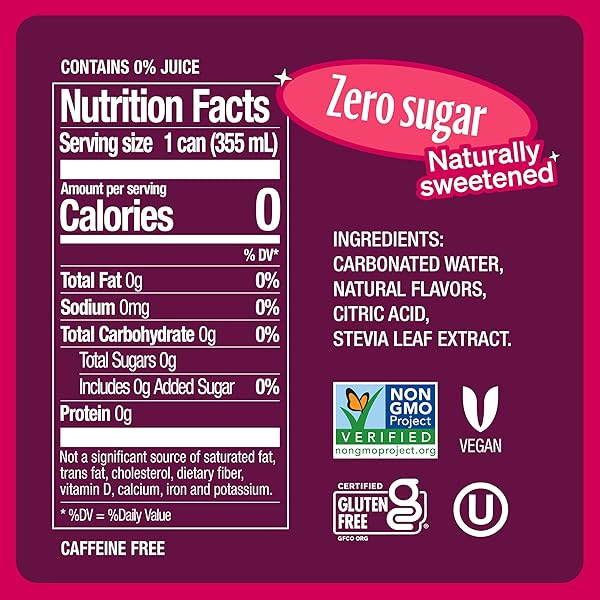 ZEVIA ZERO SUGAR SODA, BLACK CHERRY, 12 OZ CANS (24-PACK) – NATURALLY SWEETENED, NON-GMO PROJECT VERIFIED, GLUTEN-FREE, VEGAN