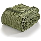 lifein Throw Blanket for Couch-Olive Green Boho Throw Blanket, Soft Fleece Plush Lightweight Blankets&Throws for Spring, Fuzzy Moss Green Blanket for Livingroom Bed Sofa Chair (50x60, Green)