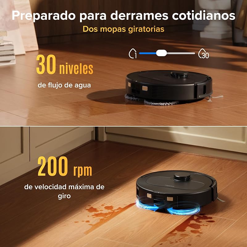 Qrevo S Pro Set Robot Aspirador (Versión Mejorada del QV 35A) Succión de 18500 Pa, Base Todo en Uno, 2,7L Bolsa para Polvo, Sistema antienredos, Evitación de Obstáculos, Negro