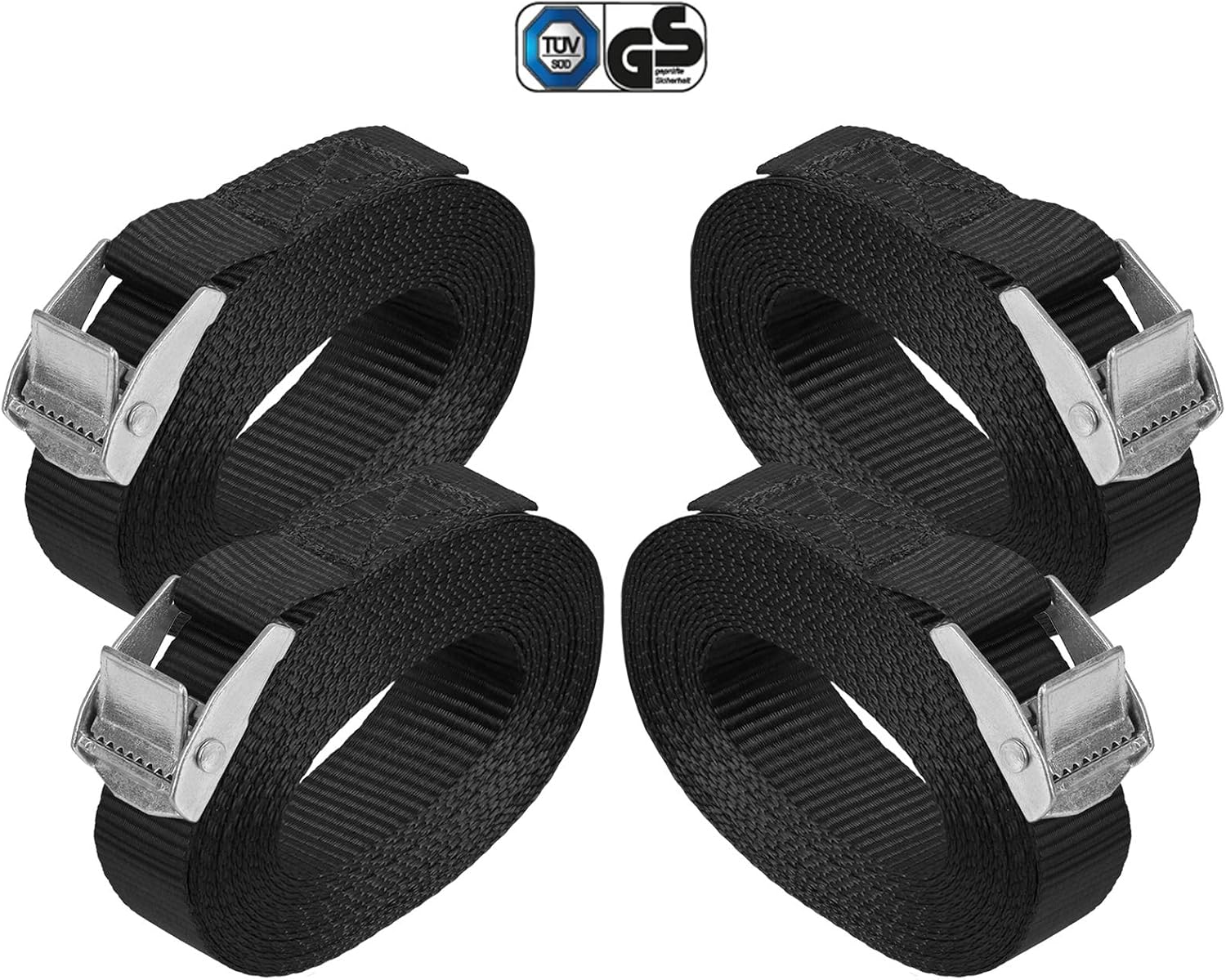 Lashing Strap Tension Belt Buckle Strap, Black, in different lengths and quantities loadable up to 250 kg DIN EN 12195-2 - Image 3