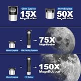 AOMEKIE 70mm Refractor Telescope 150X with Tripod Moon Filter Smartphone Adapter view 3