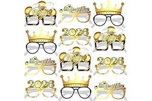 KatchOn, 2026 Glasses New Years - Pack of 12 | New Years Eve Party Supplies 2026 | Glasses for NYE Party Favors 2026 | Happy New Years Decorations 2026 | New Year Sunglasses 2026, NYE Photoprops
