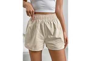 Women's Casual Shorts with Pockets Elastic Waist Casual Lounge Shorts