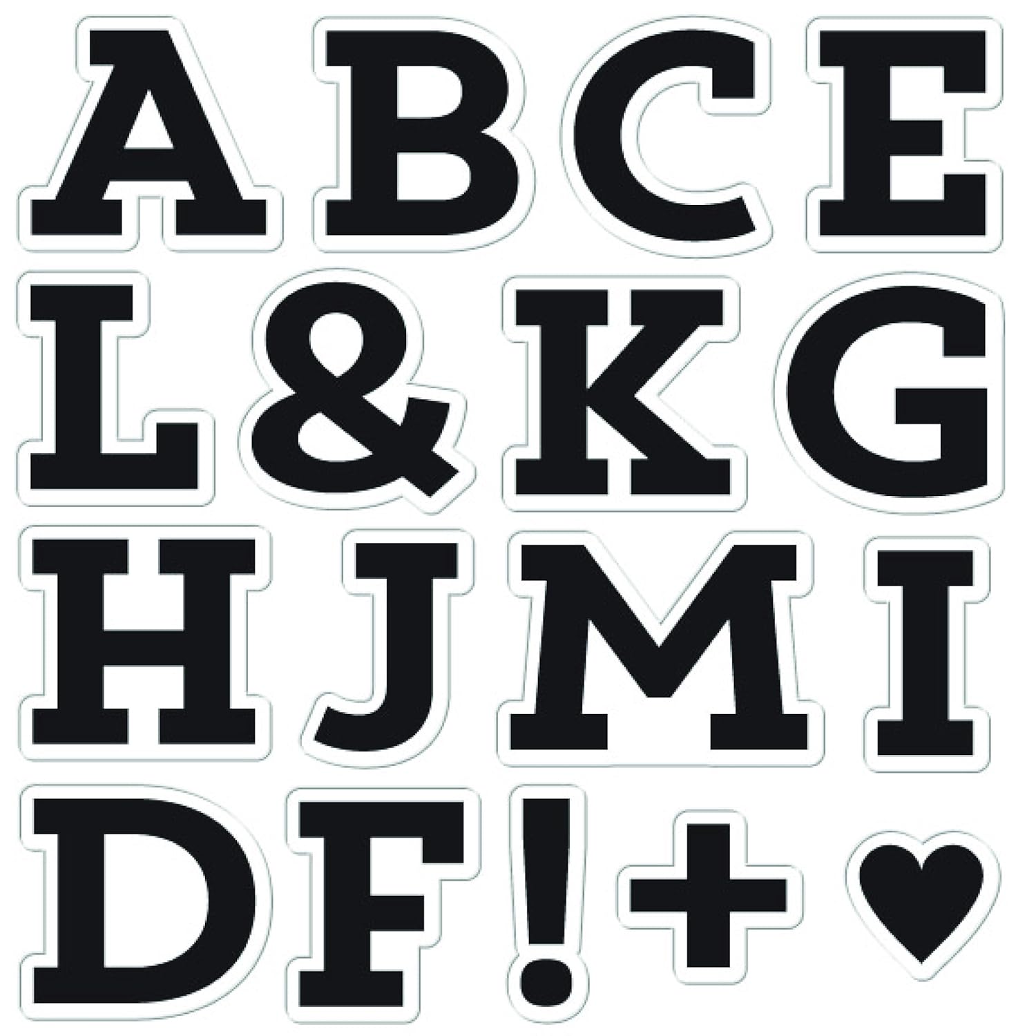 Fiskars Crafts 4x8 Inch Clear Stamps - Block Monogram (A-M), 16 Piece