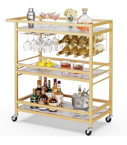 marble coaster holder luxury bar cart