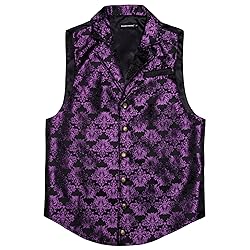 Barry.Wang Dark Purple Black Victorian Vest Loki