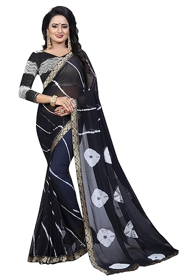 Winza Designer Womens Chiffon Saree With Blouse (JAQUARD1)
