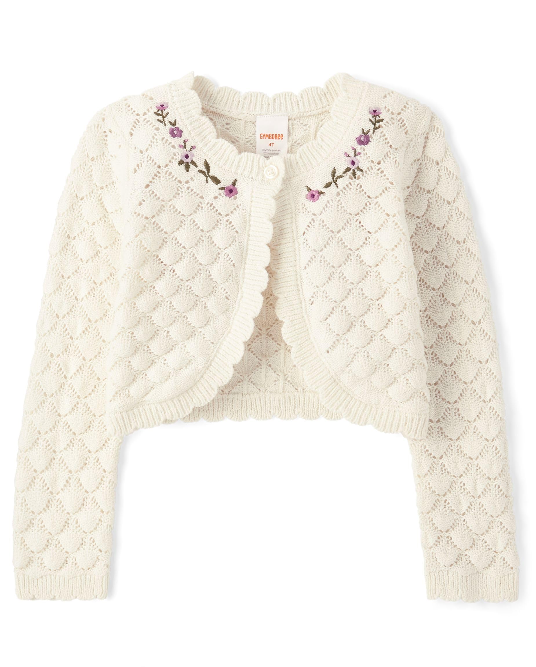 Gymboree,Girls,and Toddler Long Sleeve Shrug Cardigan,Bunnys Tail,3 Years