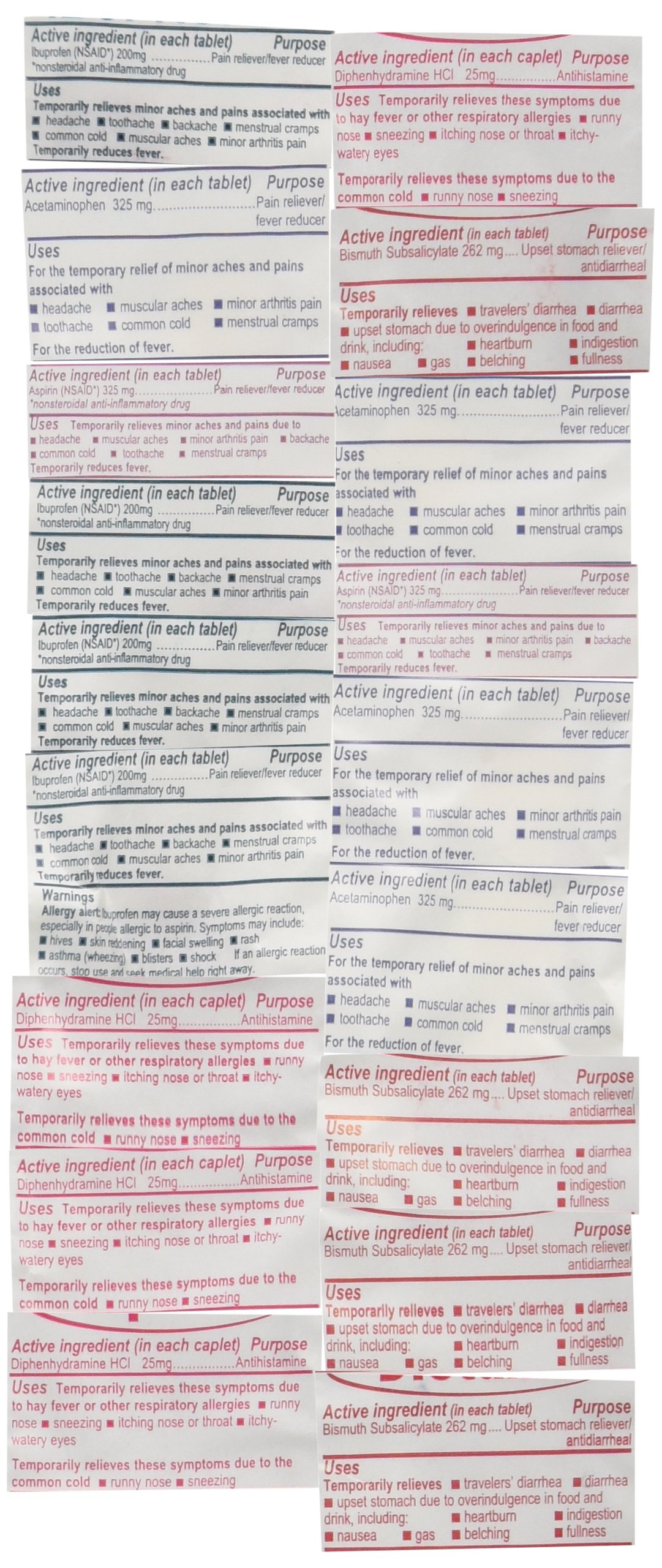 Adventure Medical Kits Backpacking Refill Medications, 18 Count