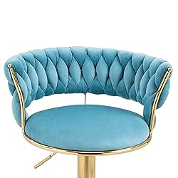 Kakotito 360° Velvet Swivel Bar Stools with Low