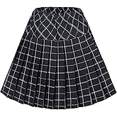 Urban CoCo Women's Elastic Waist Tartan Pleated School Skirt