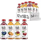 Bai Flavored Water, Safari Variety Pack, Antioxidant Infused Drinks, 3 Each of Brasilia Blueberry, Costa Rica Clementine, Mal