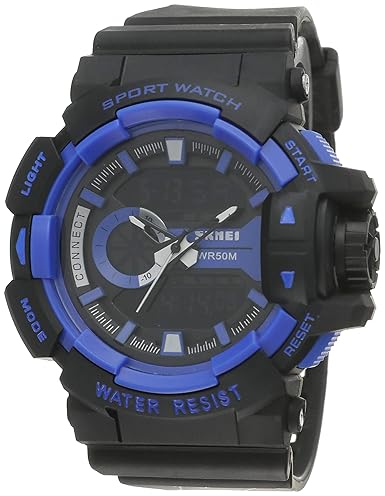 Analog-Digital Black Dial Mens Watch - AD1117 (BLK- BLU)