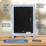 HBCY Creations Magnetic Tabletop Chalkboard 12x17" Rustic Blue & White view 3
