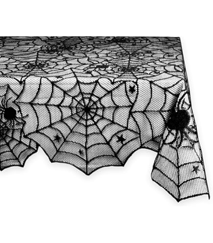 2 Nappes Halloween Toile D'Araignée Noire - 274 X 137 Cm, Usage Unique, Décor Effrayant Pour Table Et Déco Fête