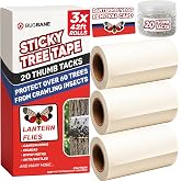 Spotted Lantern Fly Trap for Trees. 3 Sticky Fly Paper Rolls with Pins and Egg Scraper. Bug Tree Tape Wrap Ant Barrier Spotted Lanternfly Killer. Lantern Flies Tape for Trees Glue Insect Barrier