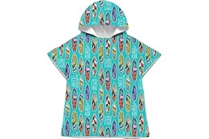 LOMTRATS Quick Dry Surf Poncho Changing Towel Robe Hoodie for Kids,Swimming Beach Surfing Diving Home Hot Springs Bathing（Kid-M）